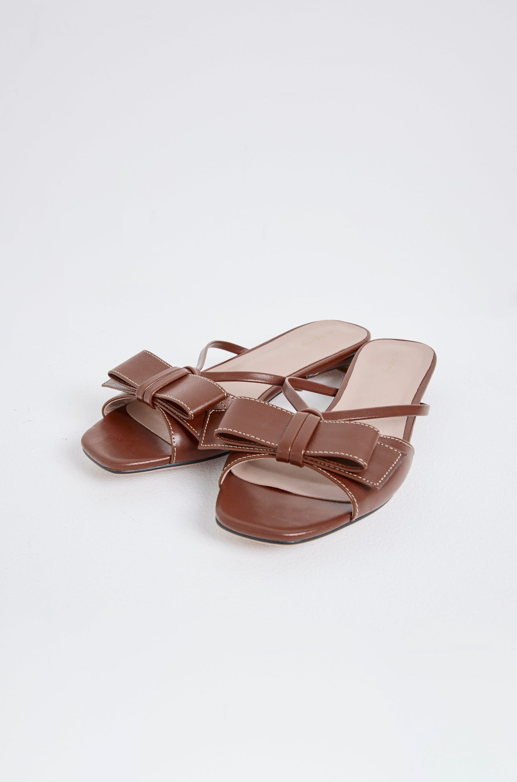 8月上旬発送】【brown】Big Bow Sandals