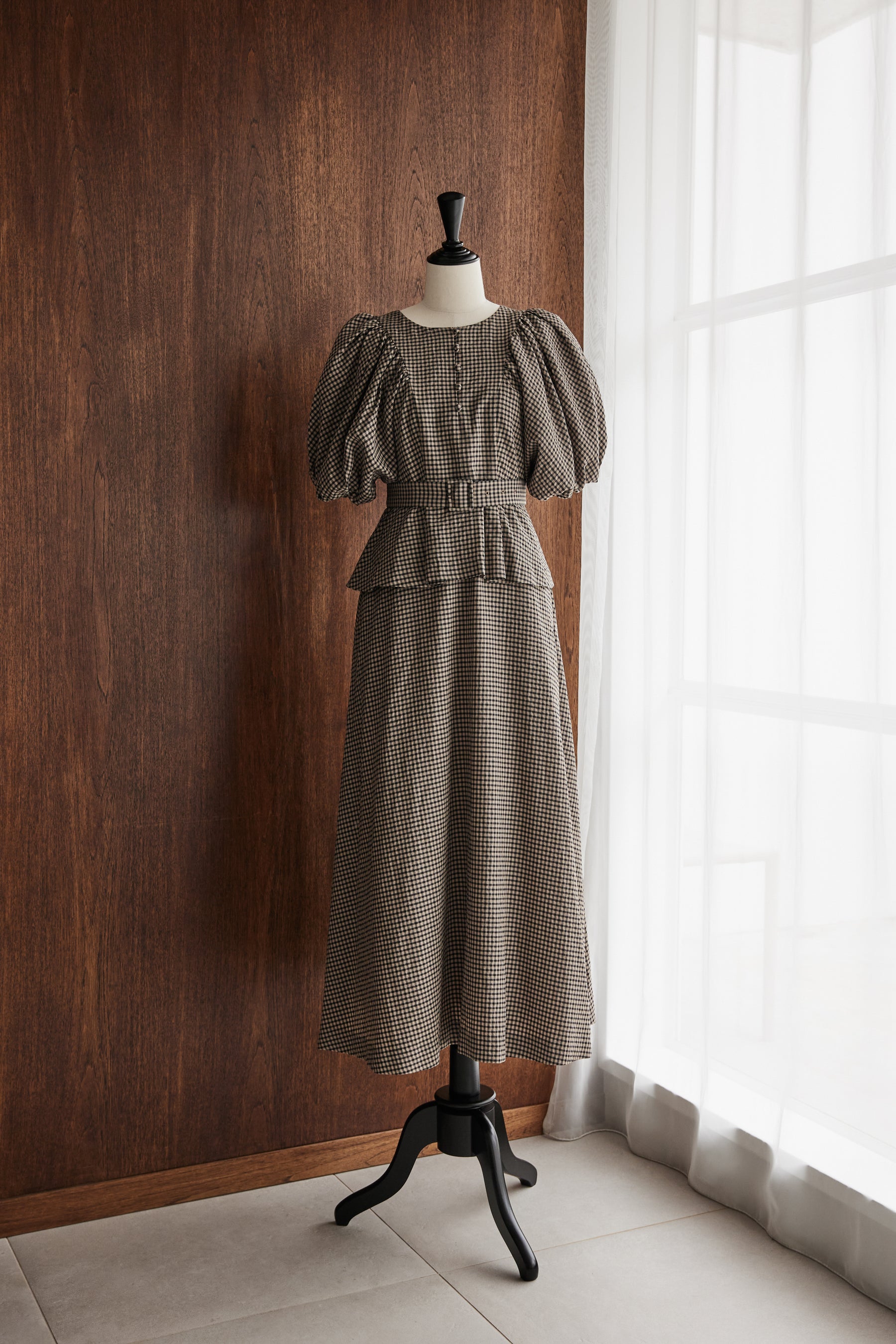 Herlipto Portofino Belted Check Dress M - ロングワンピース