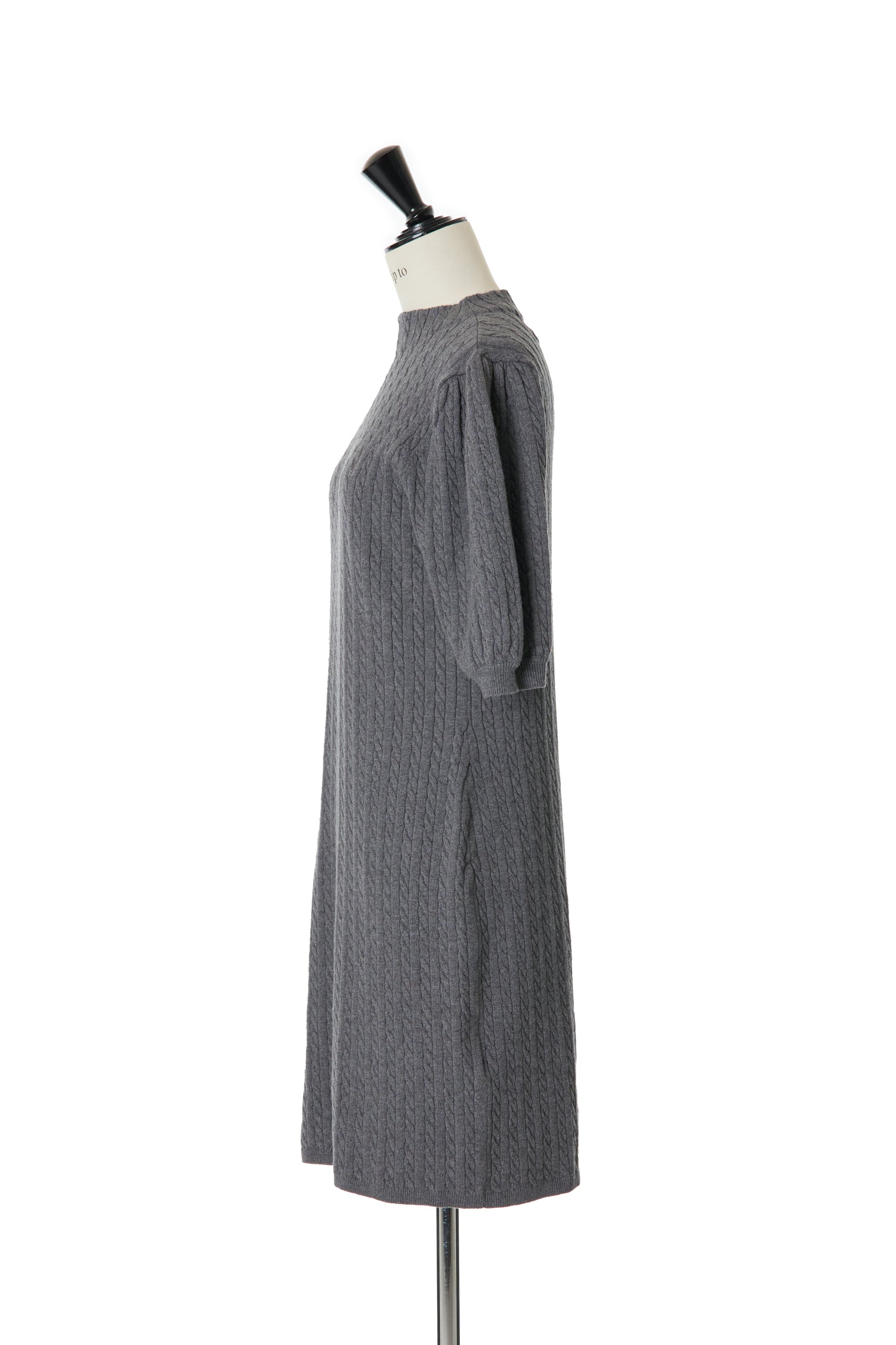 【10月上旬発送】Puff Sleeve Cable Knit Dress