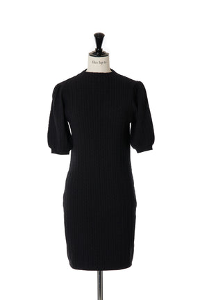Puff Sleeve Cable Knit Dress