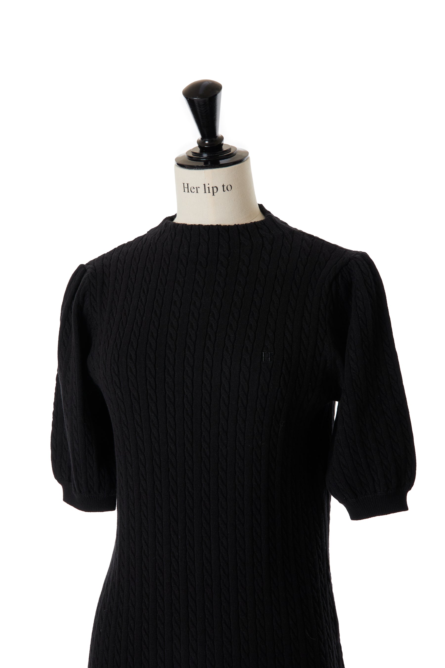【10月上旬発送】Puff Sleeve Cable Knit Dress