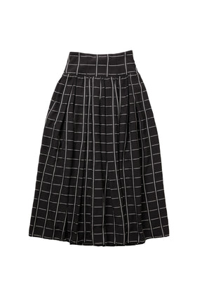 Checked Jacquard Volume Skirt