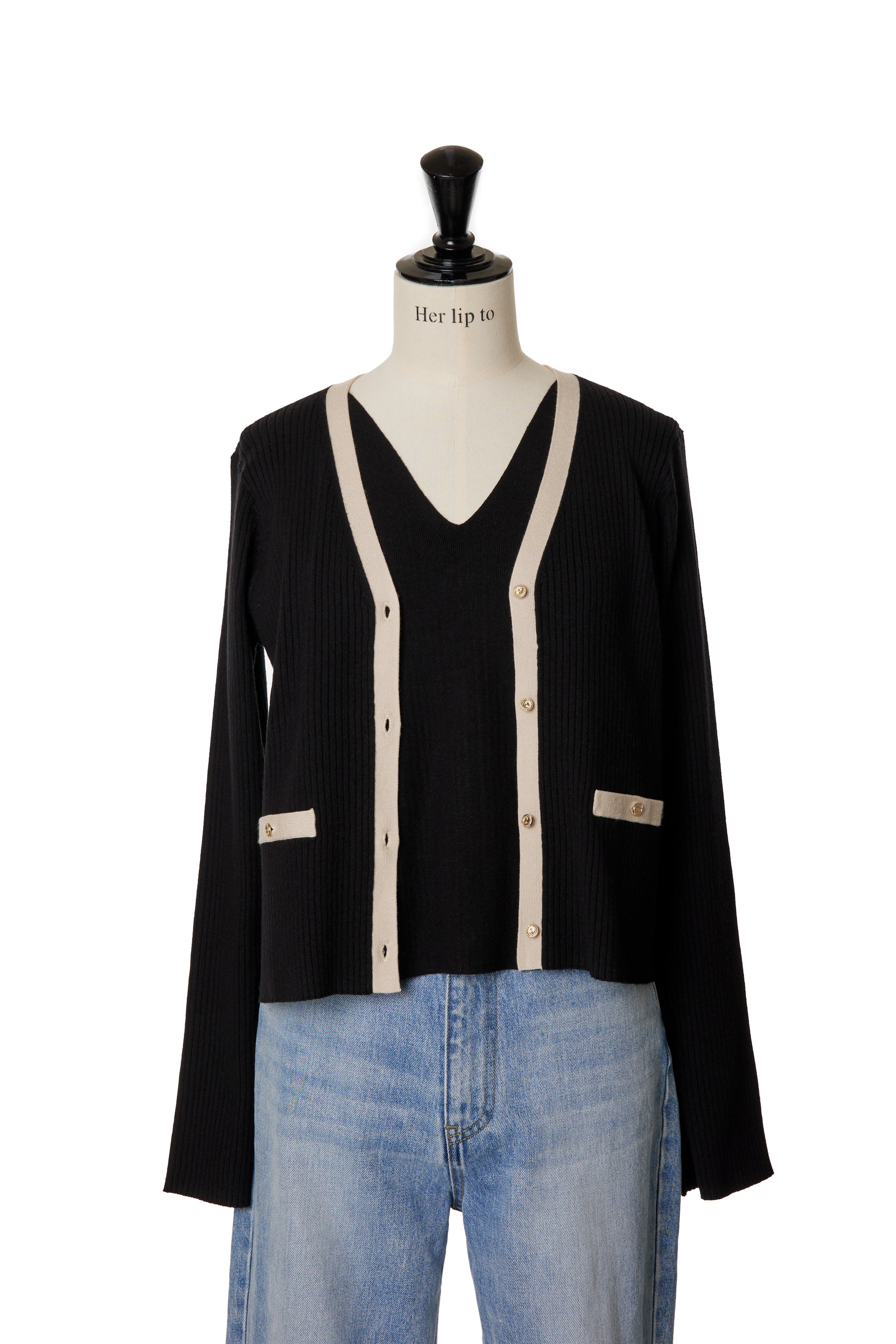 Herlipto☆Multi-Layered Bicolor Cardigan-