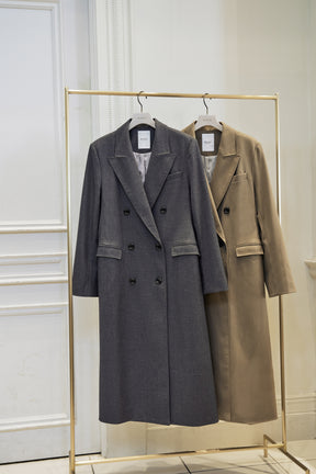 Double-Breasted Long Blazer