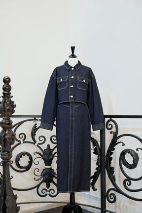 【10月上旬発送】Milano Front Slit Denim Skirt