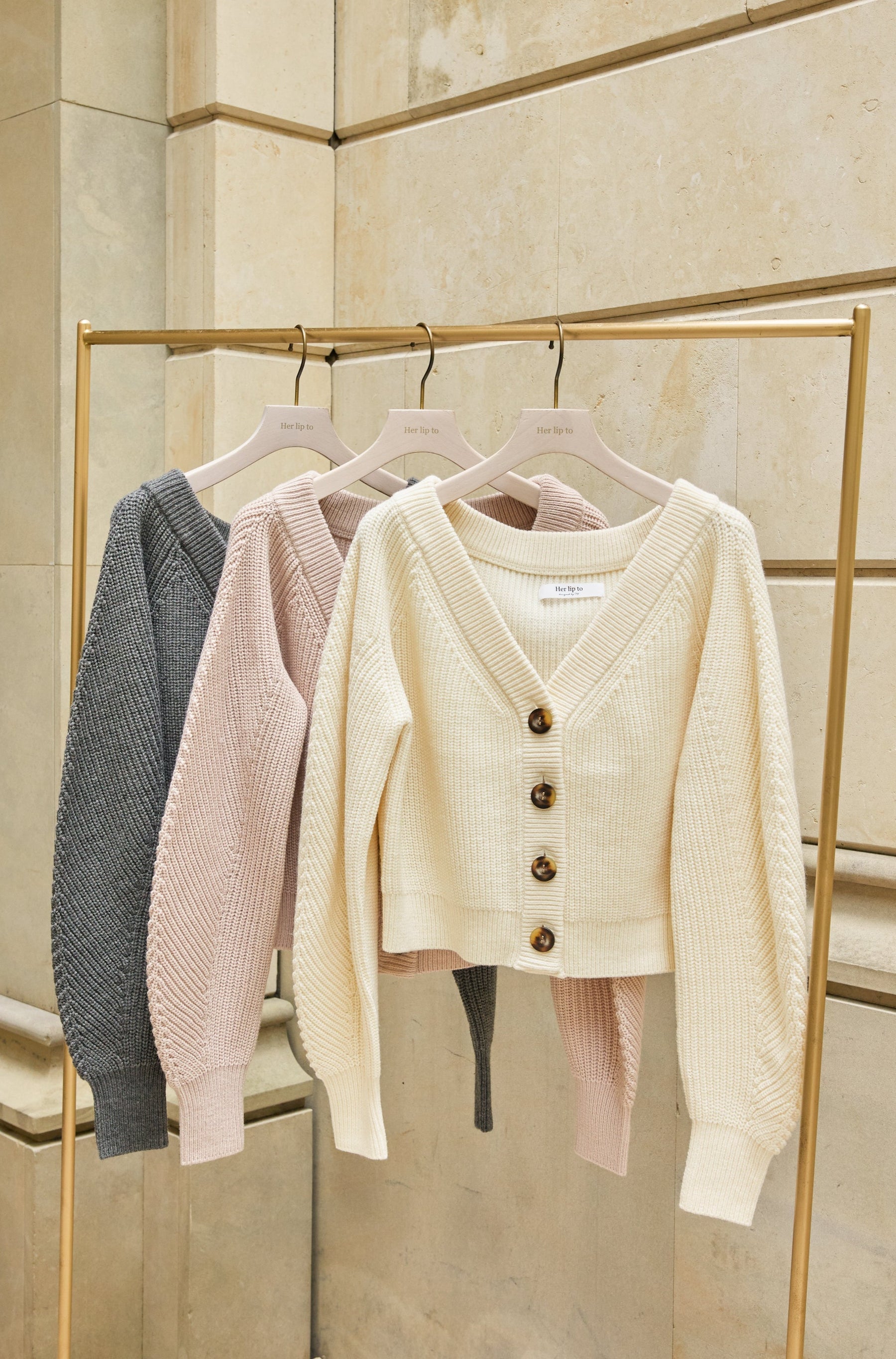 herlipto Wool-Blend Knit Cardigan-