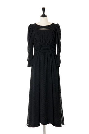 Jacquard Cut-Out Chiffon Dress