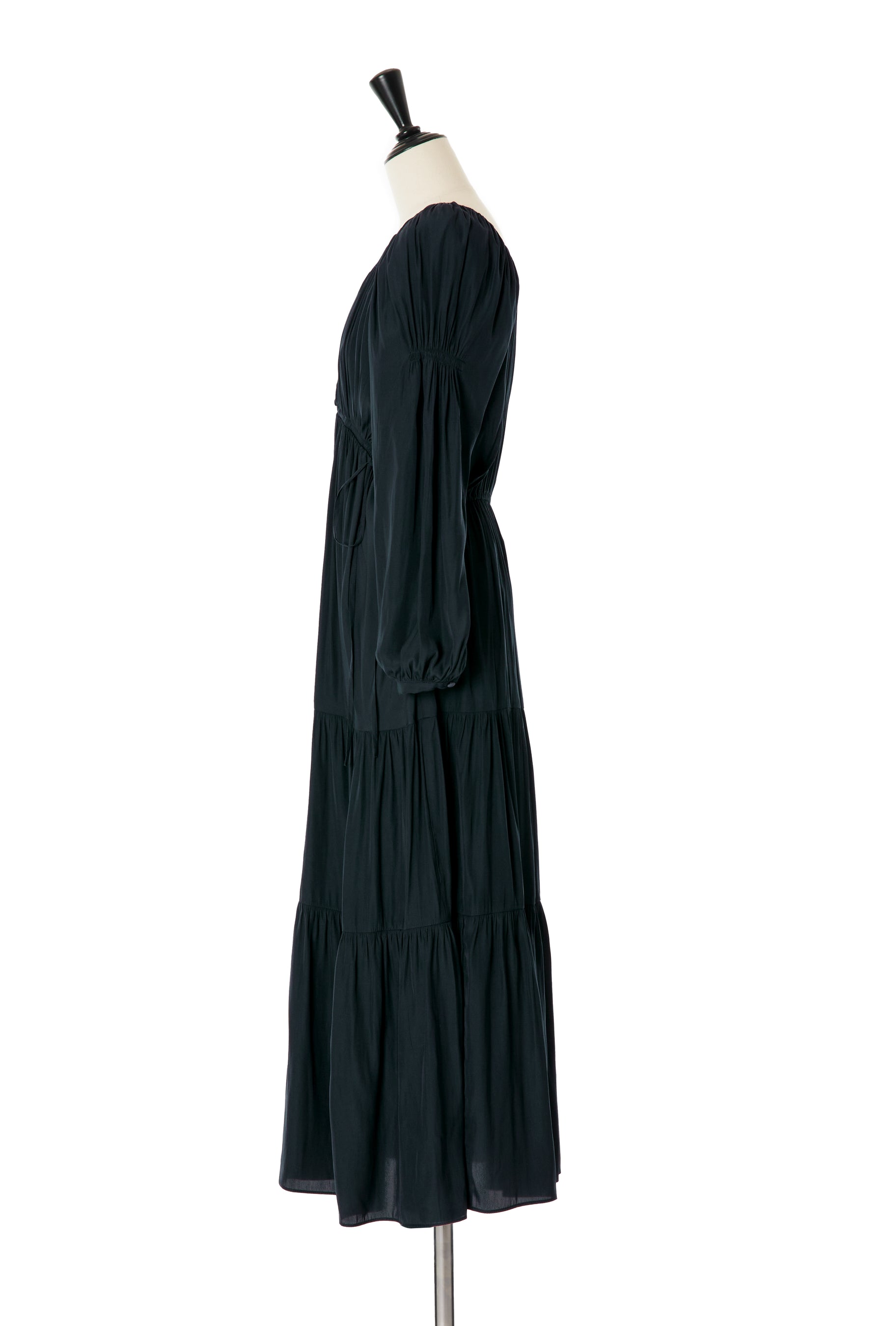 Side Bow Satin Long Dress