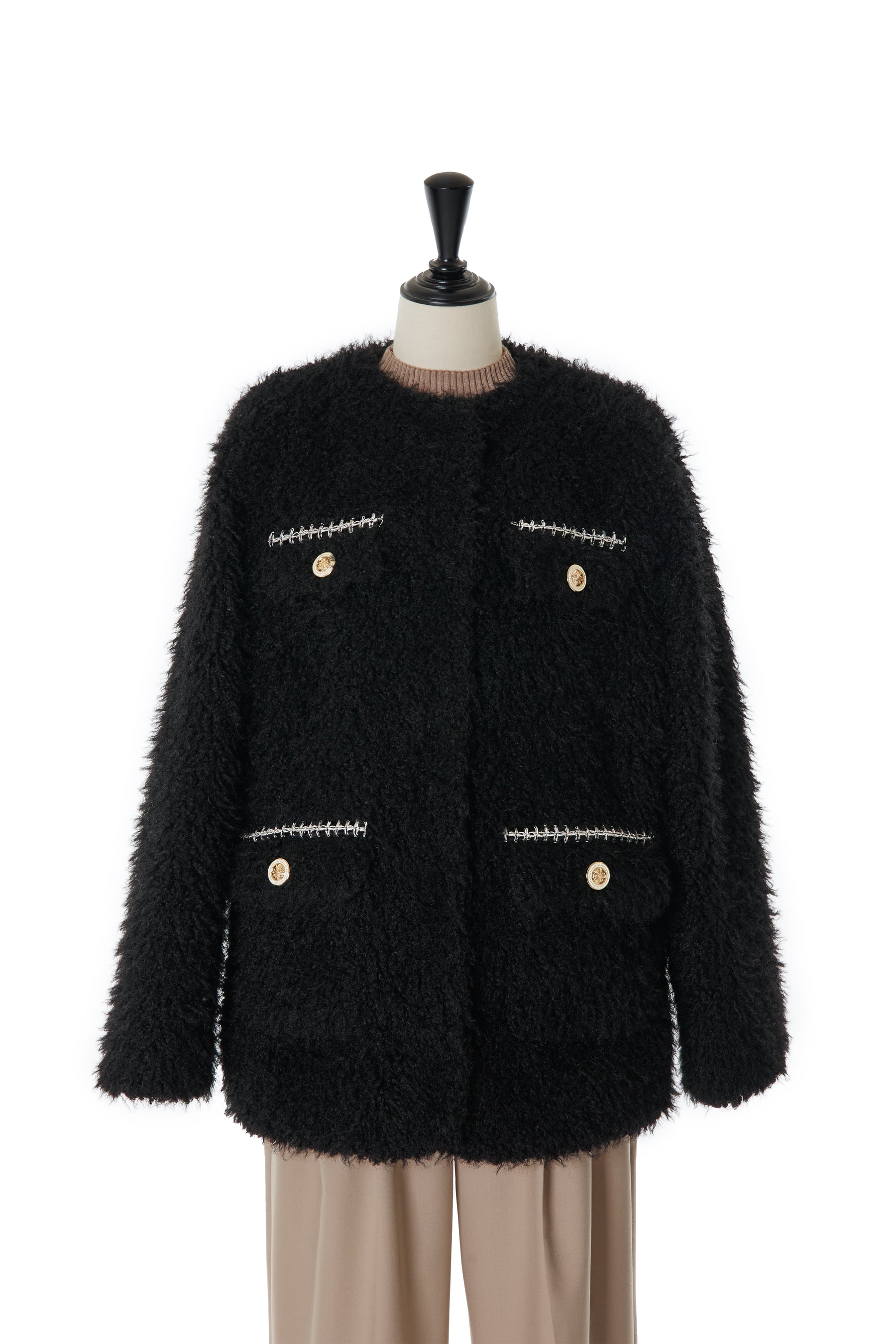 Royal Faux Fur Coat BLACK herlipto