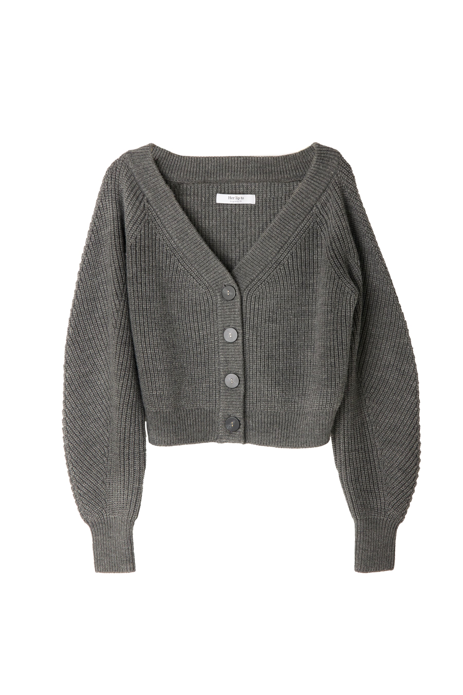 Essential Wool-Blend Cardigan グレー Mサイズ元々ハンガーはついて