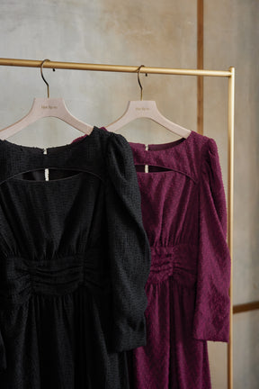 Jacquard Cut-Out Chiffon Dress