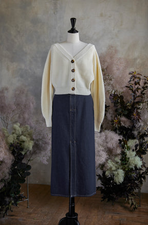 【10月上旬発送】Milano Front Slit Denim Skirt