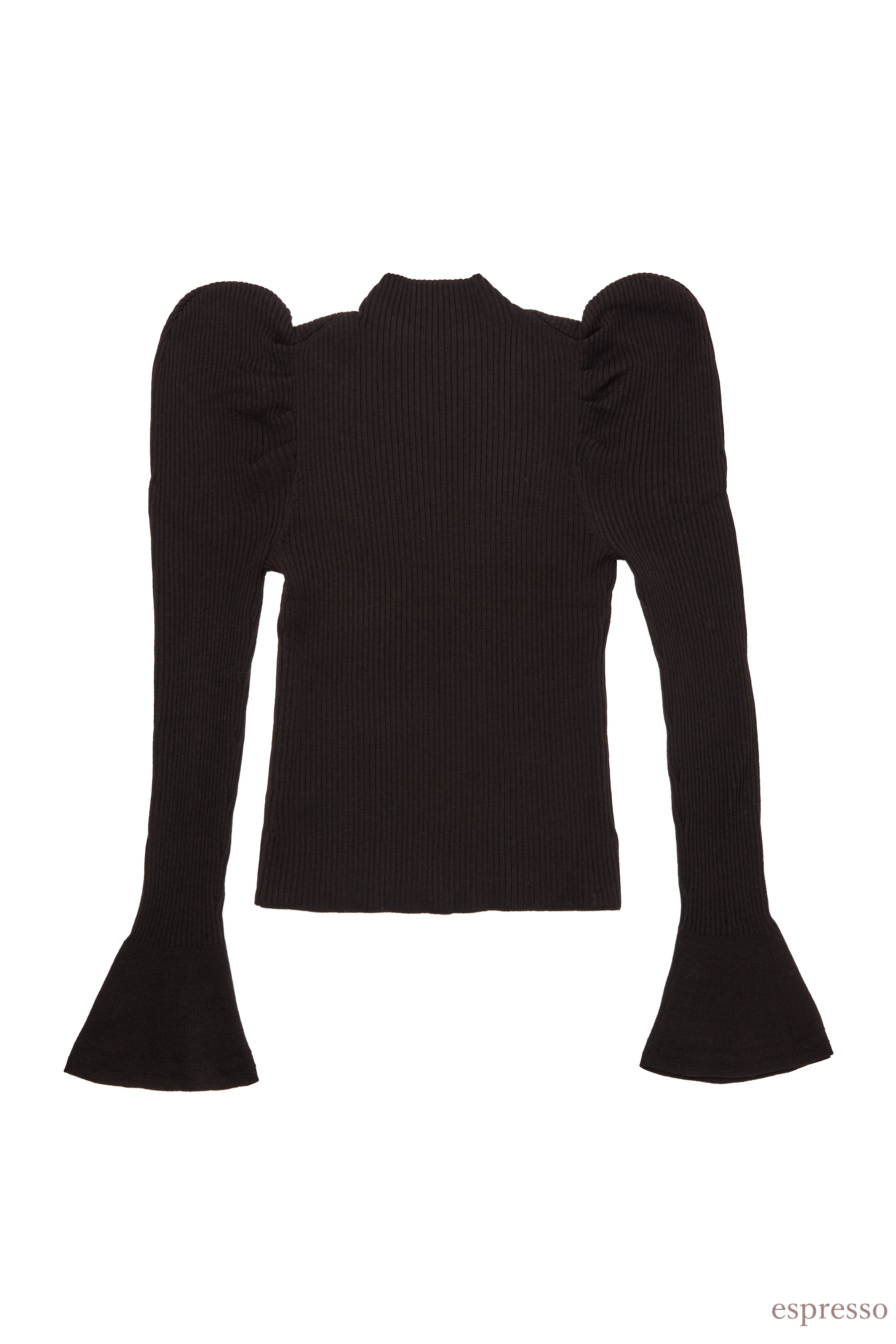 herlipto Volume Sleeve Rib Knit Top 黒S-