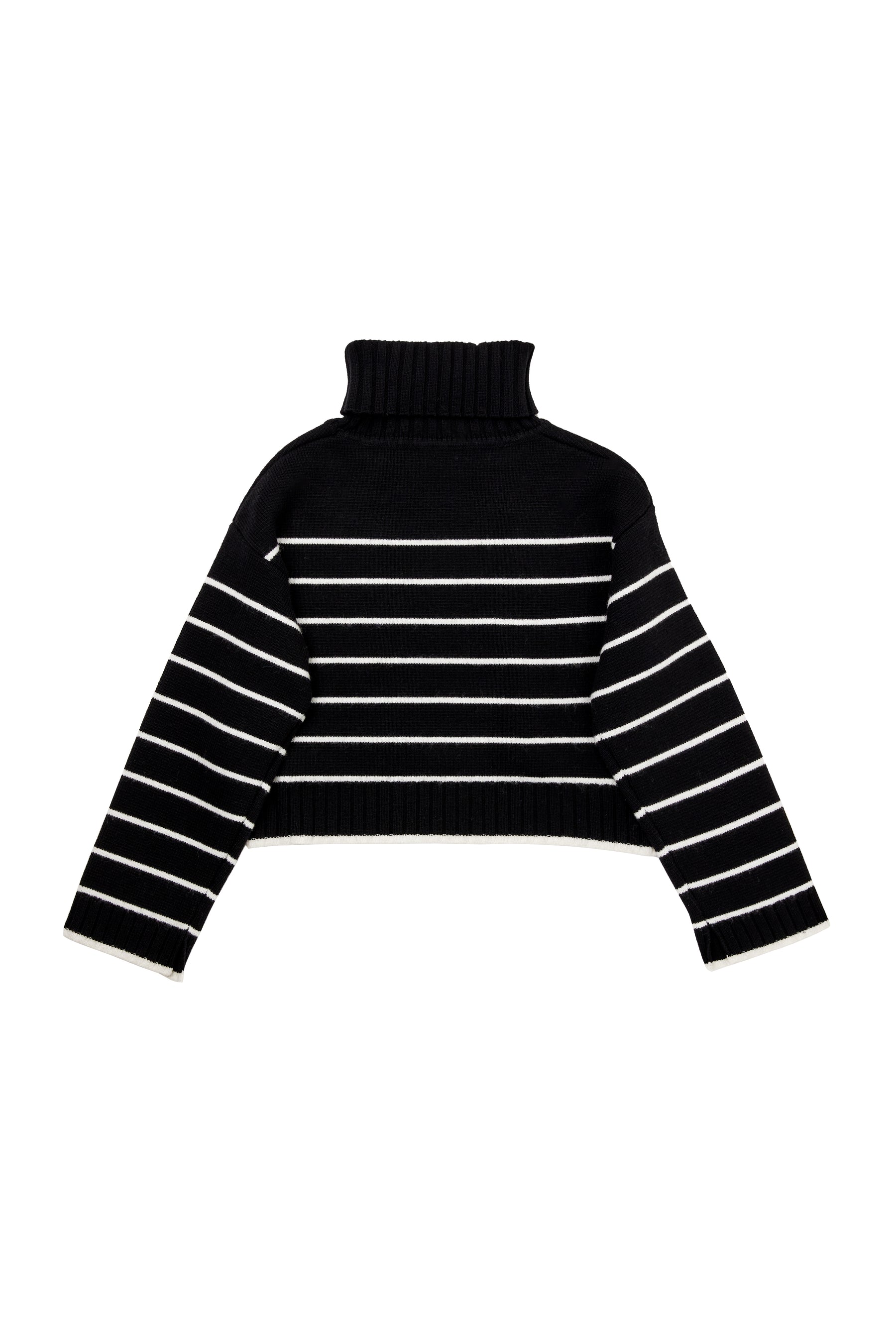 Striped Turtleneck Knit Pullover