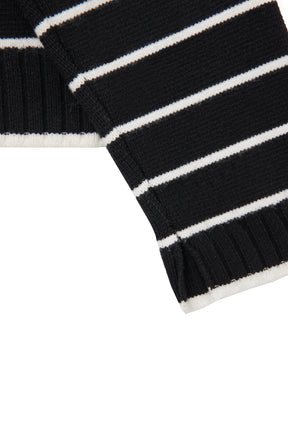 Striped Turtleneck Knit Pullover