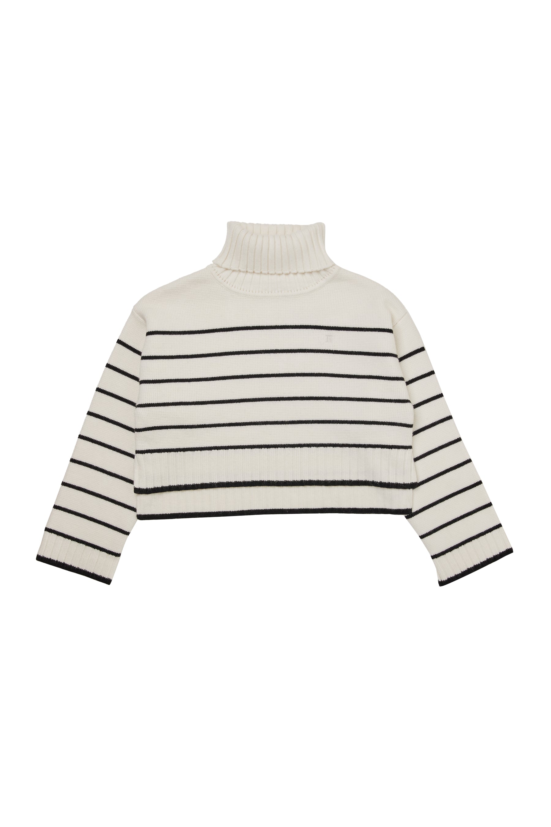 Striped Turtleneck Knit Pullover