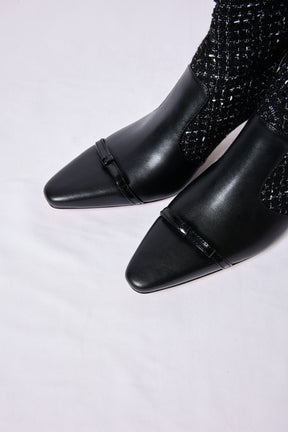 Noir Ribbon Ankle Boots