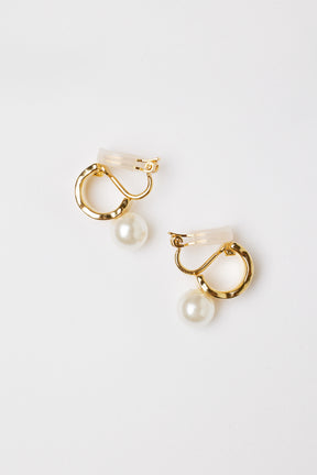 Gold Hoop Pearl Earrings