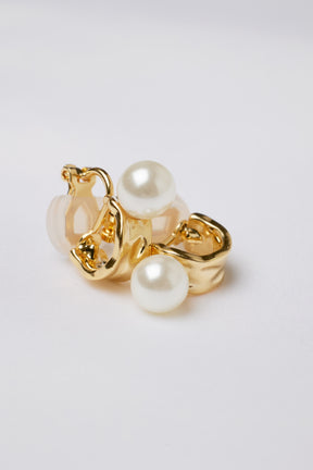 Gold Hoop Pearl Earrings