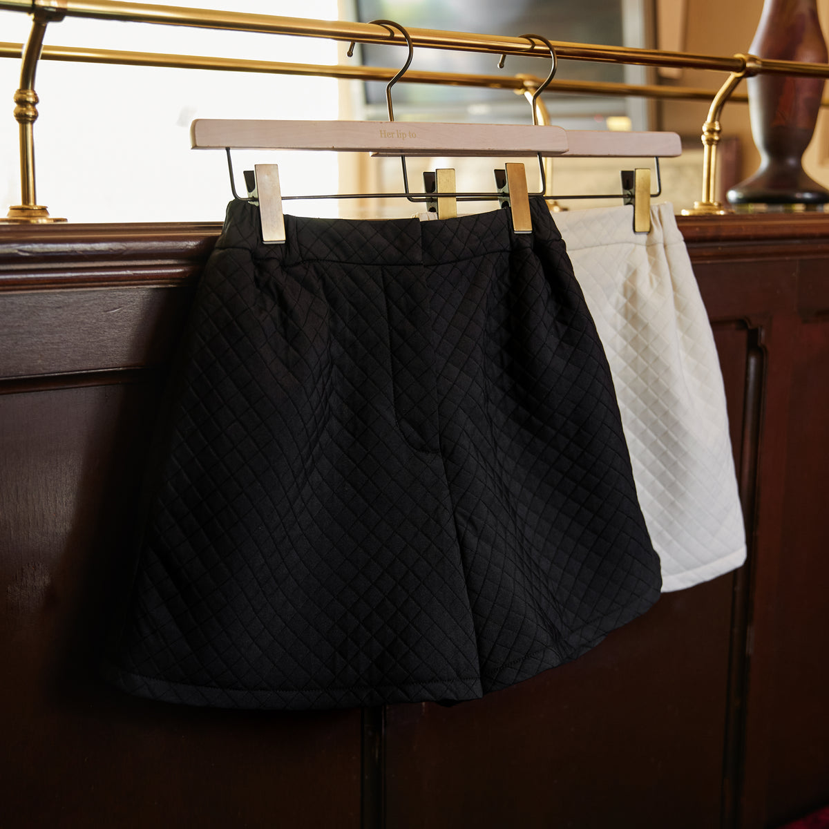 Quilted Flare Bell Shorts