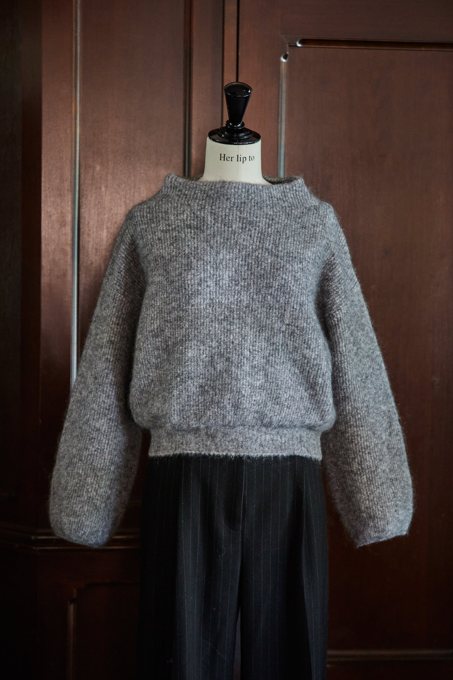 【NKNIT】short ♡pattern KNIT グレー 0