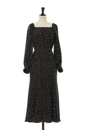 Slit Sleeve Floral Print Dress