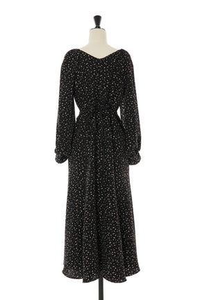Slit Sleeve Floral Print Dress