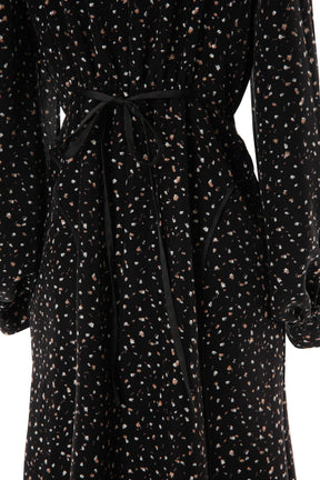 Slit Sleeve Floral Print Dress