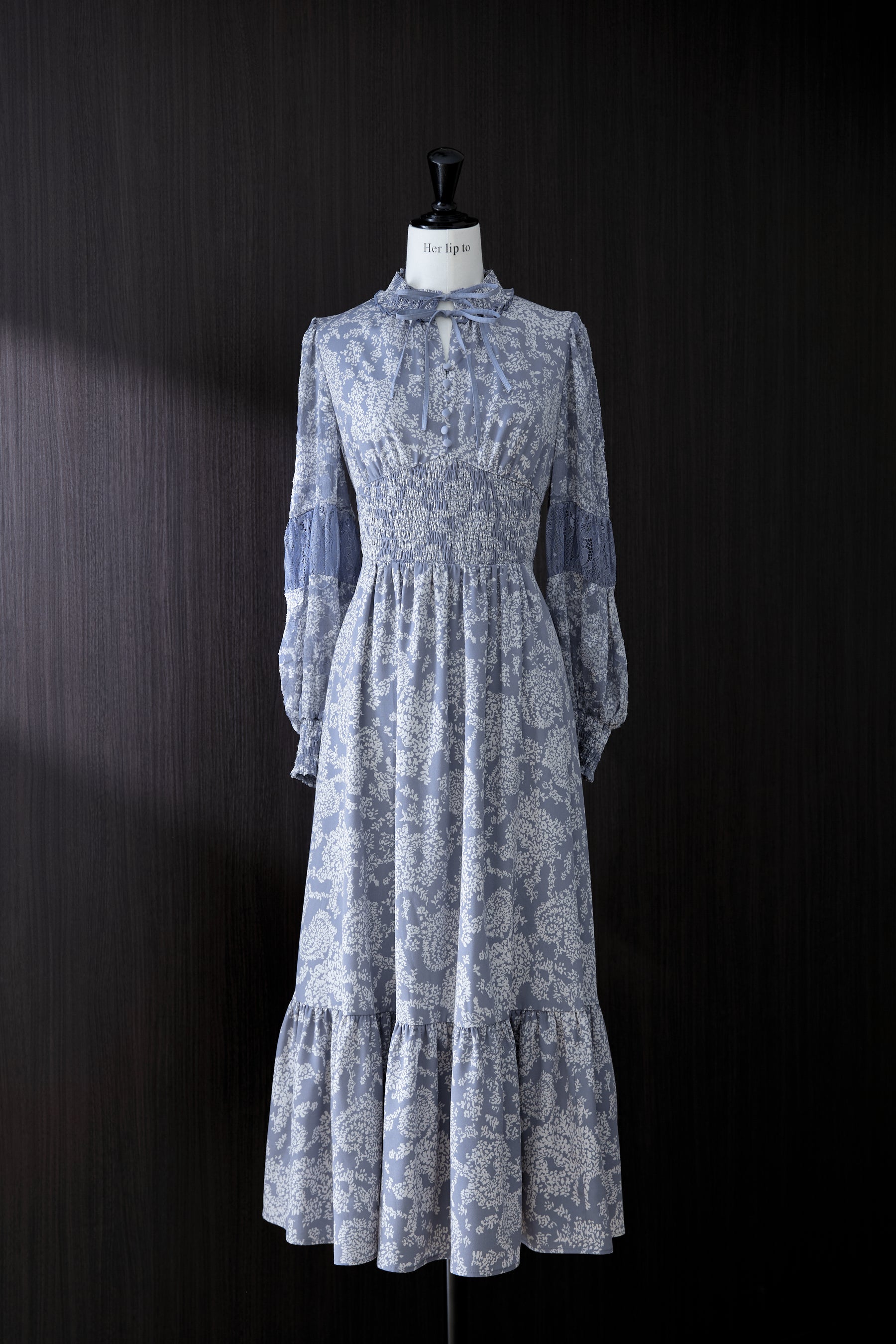 新色】Winter Floral Long-sleeve Dress