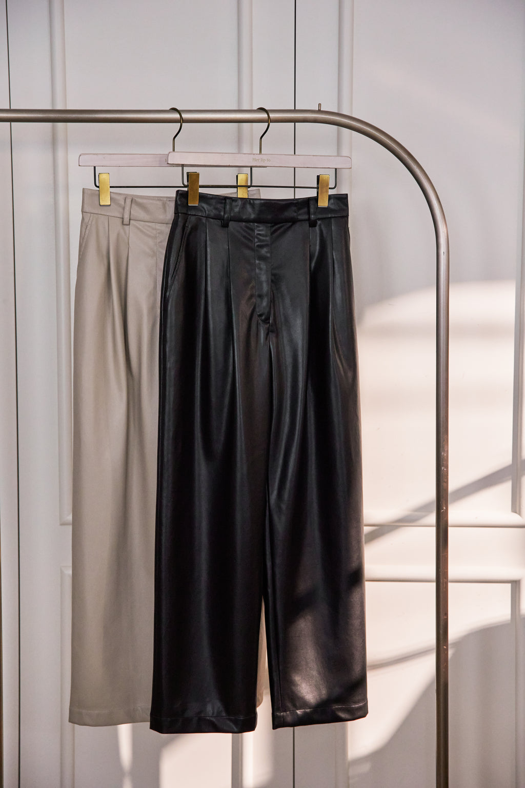 Vegan Leather Tapered Pants