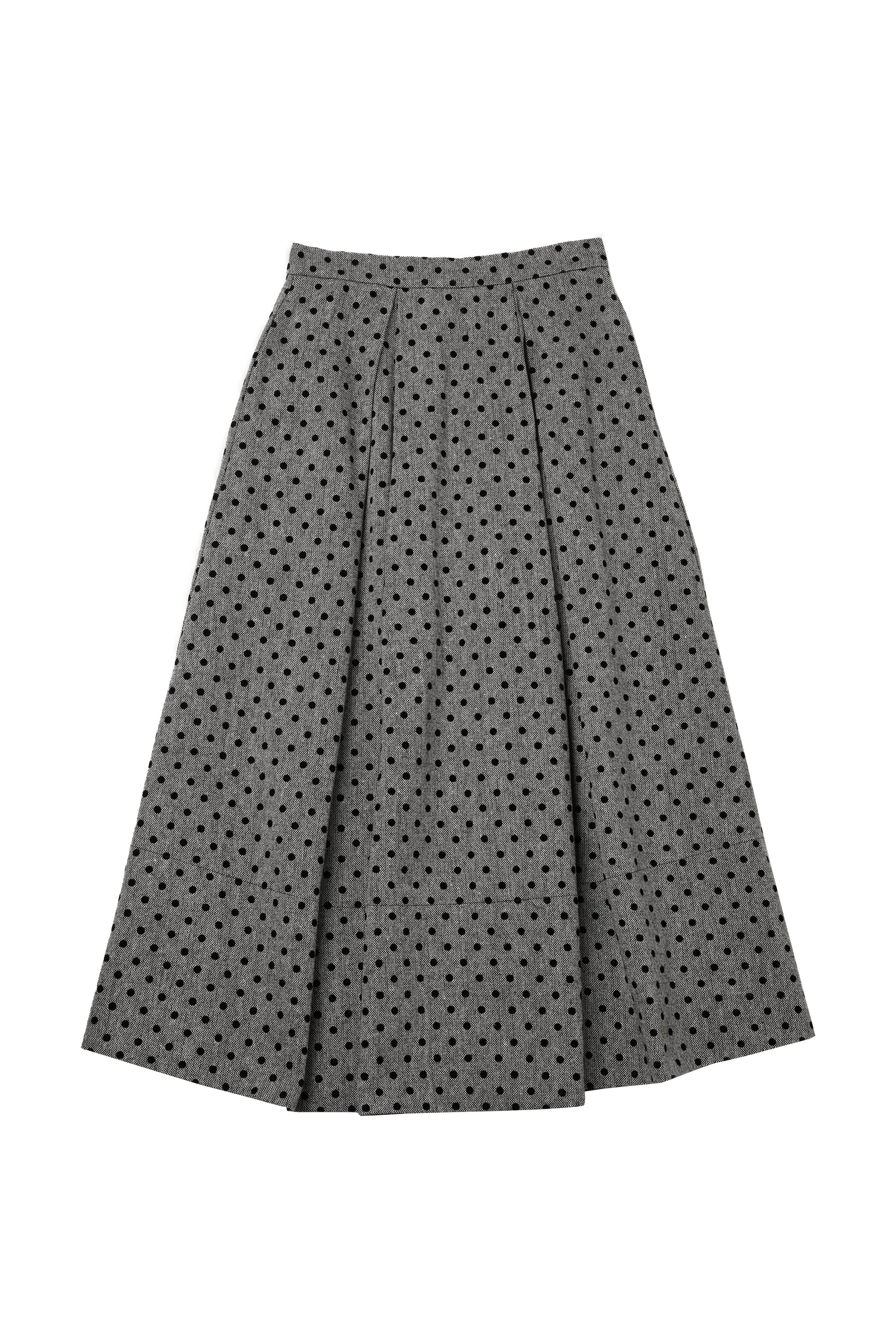 純正・新品 Herlipto Tweed Flocked Dot Long Skirt - レディース