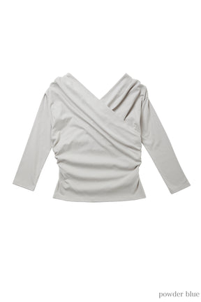 【新色】Asymmetric Cotton-blend Jersey Top