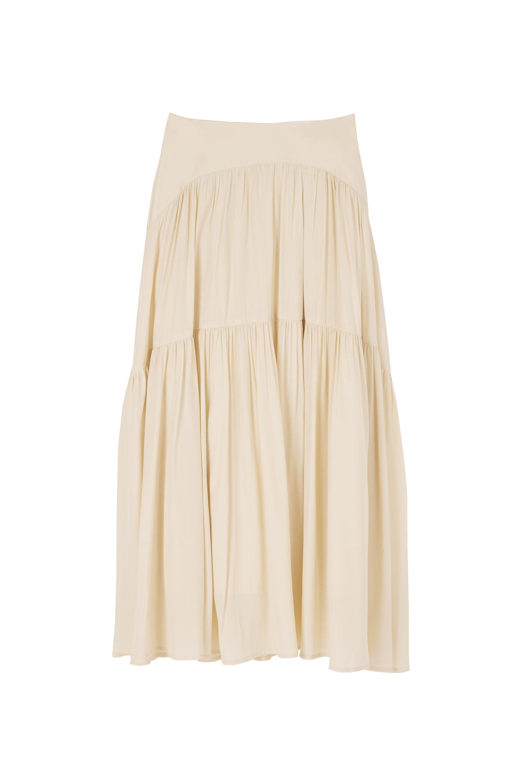 [New color] High-Waist Tiered Long Skirt