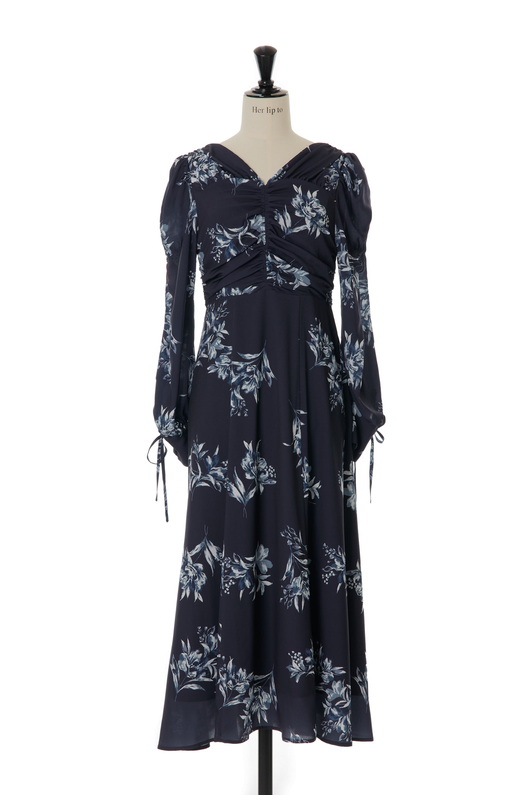 Her lip to  Lace Floral Dress Mサイズ Navy