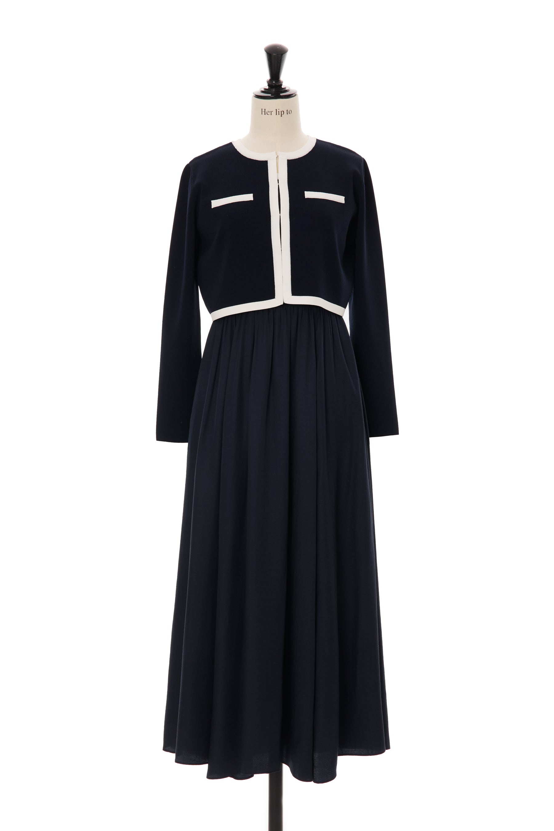 【4月下旬發送】Bicolor Knit Dress Set