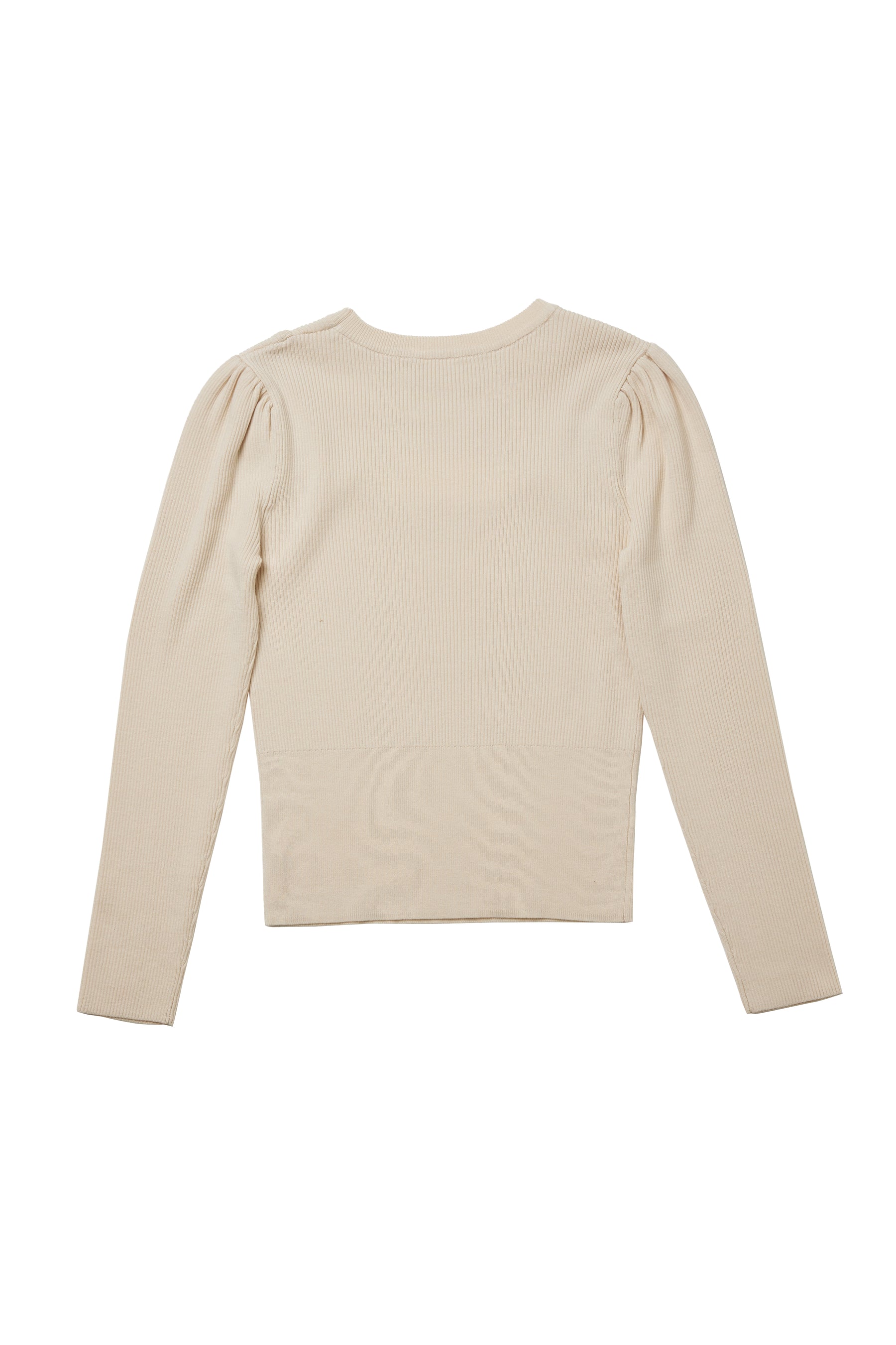Cut-Out Ribbed Long Sleeve Knit Top