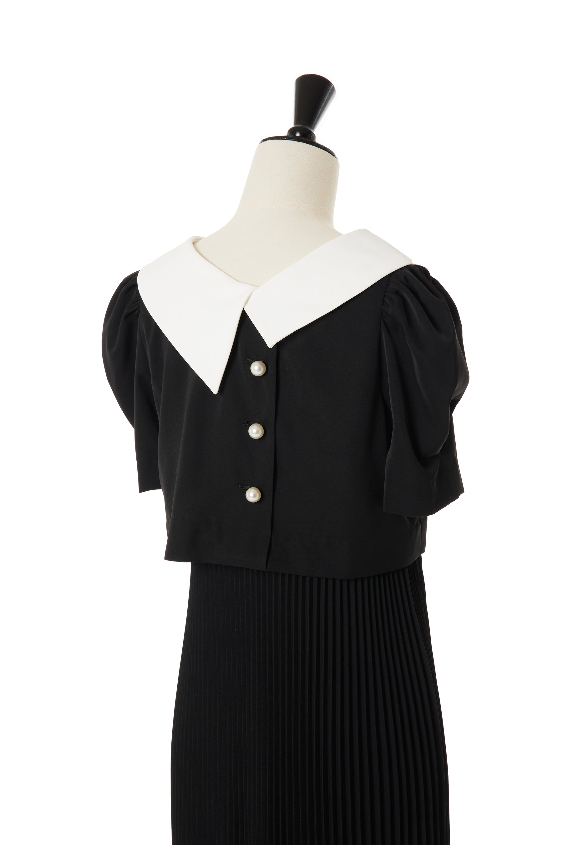 Butterfly Collar Pleated Dress