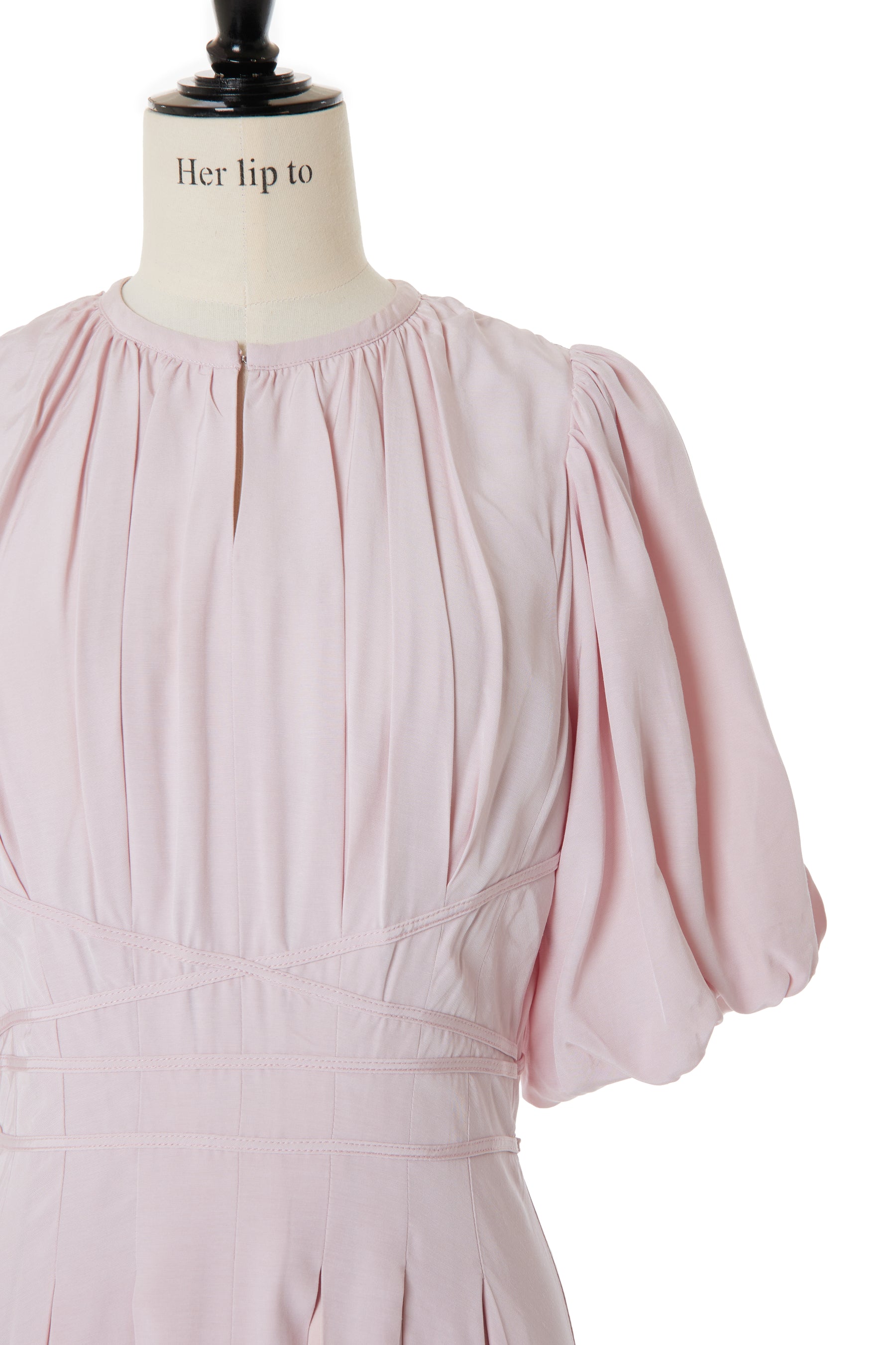 【sakura pink】【5月上旬発送】Fountain Lace Up Bow Dress