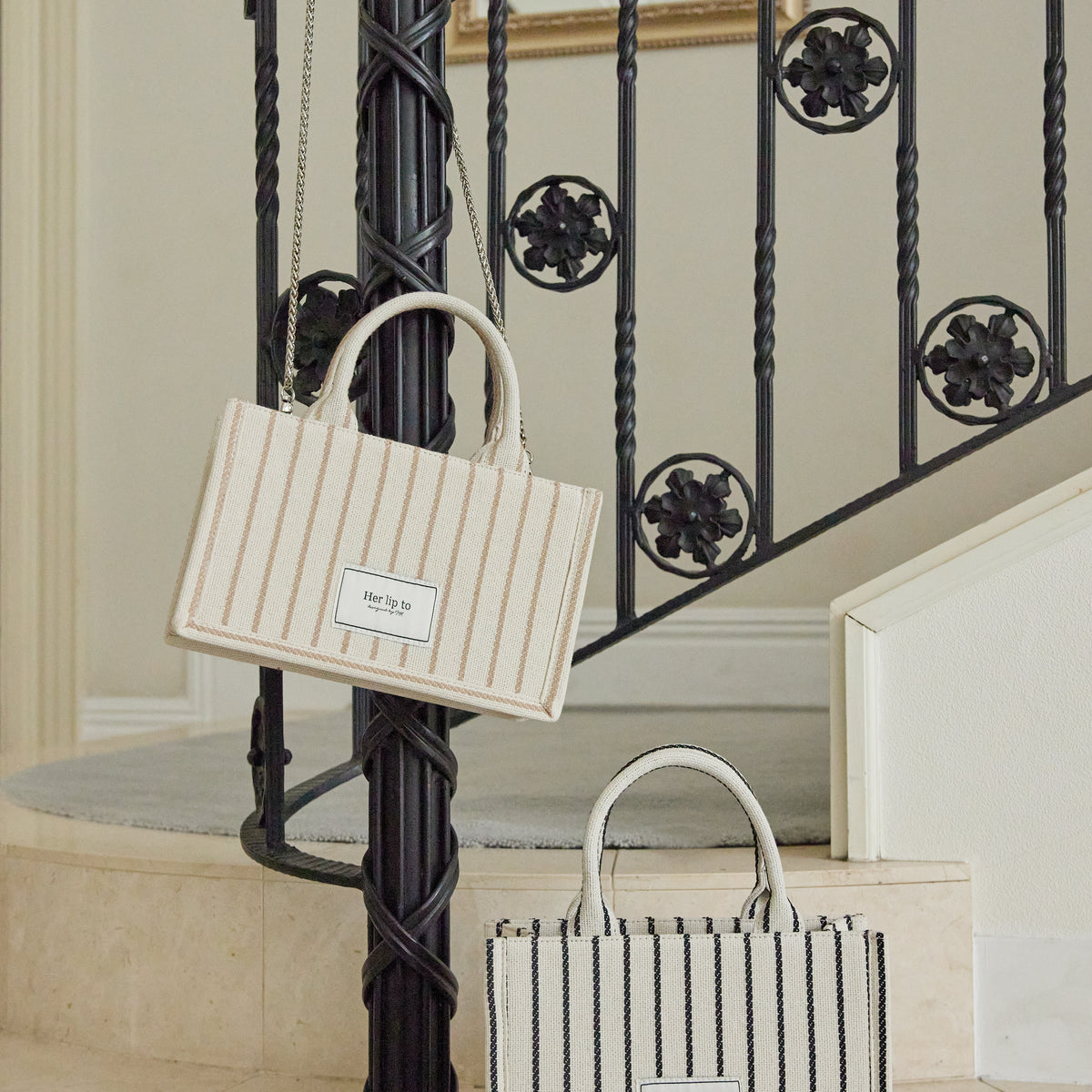 Tuileries Stripe Tote Bag