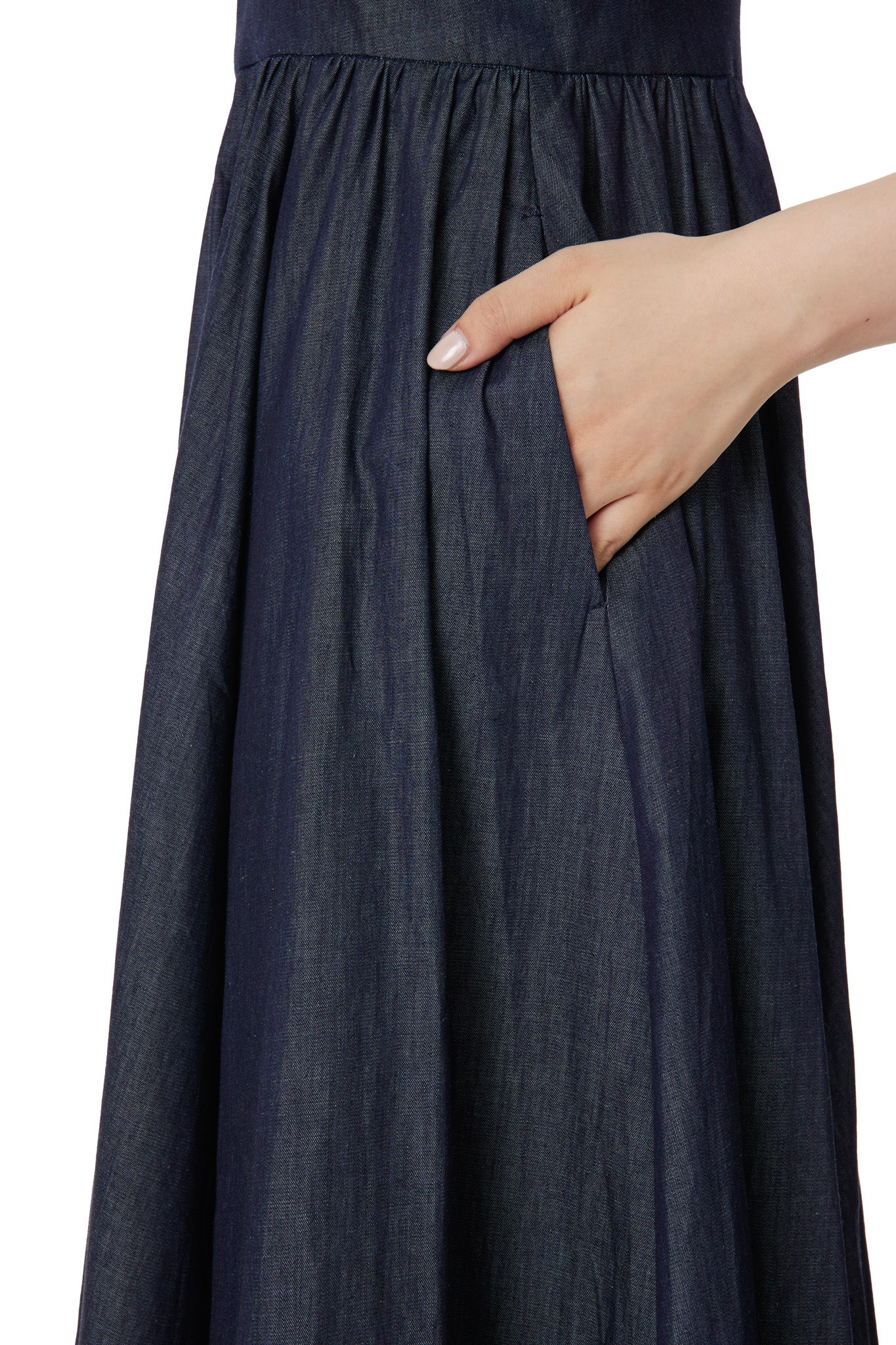 即配送　Eternal Lace Trimmed Dress - indigoColo