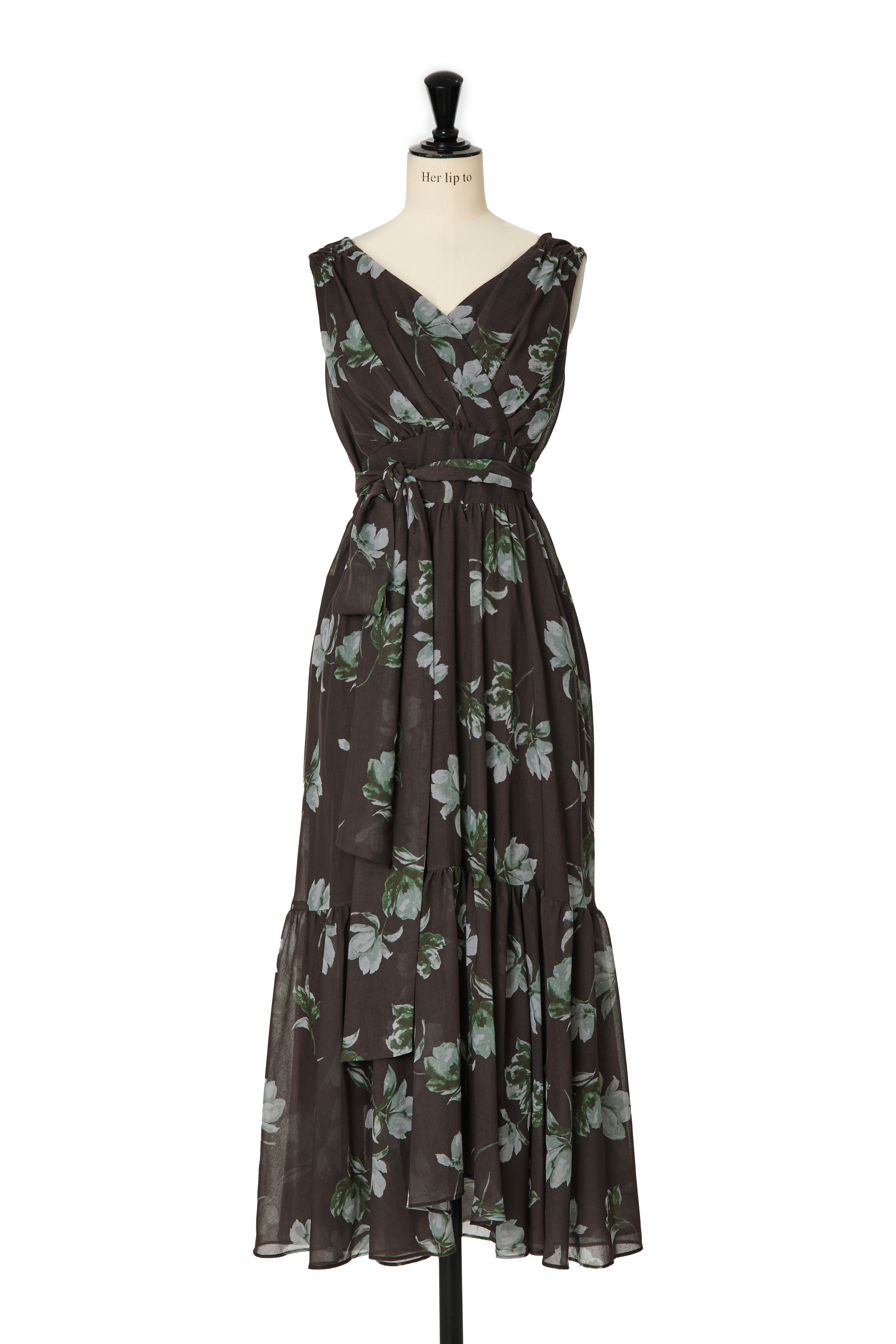 専用出品☆ Anemone Cache-Coeur Long Dress 9月上旬発送】【espresso】Anemone Cache-Coeur Long Dress