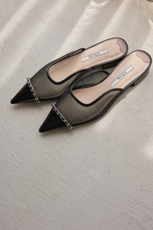 Organza Chain Mules