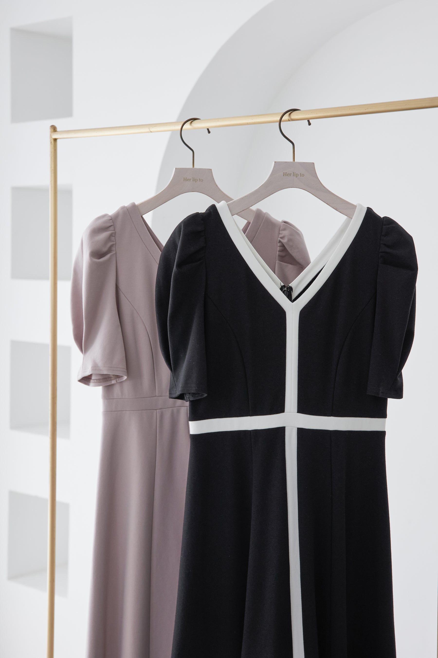 [New Color] Puff Sleeve Jersey Dress