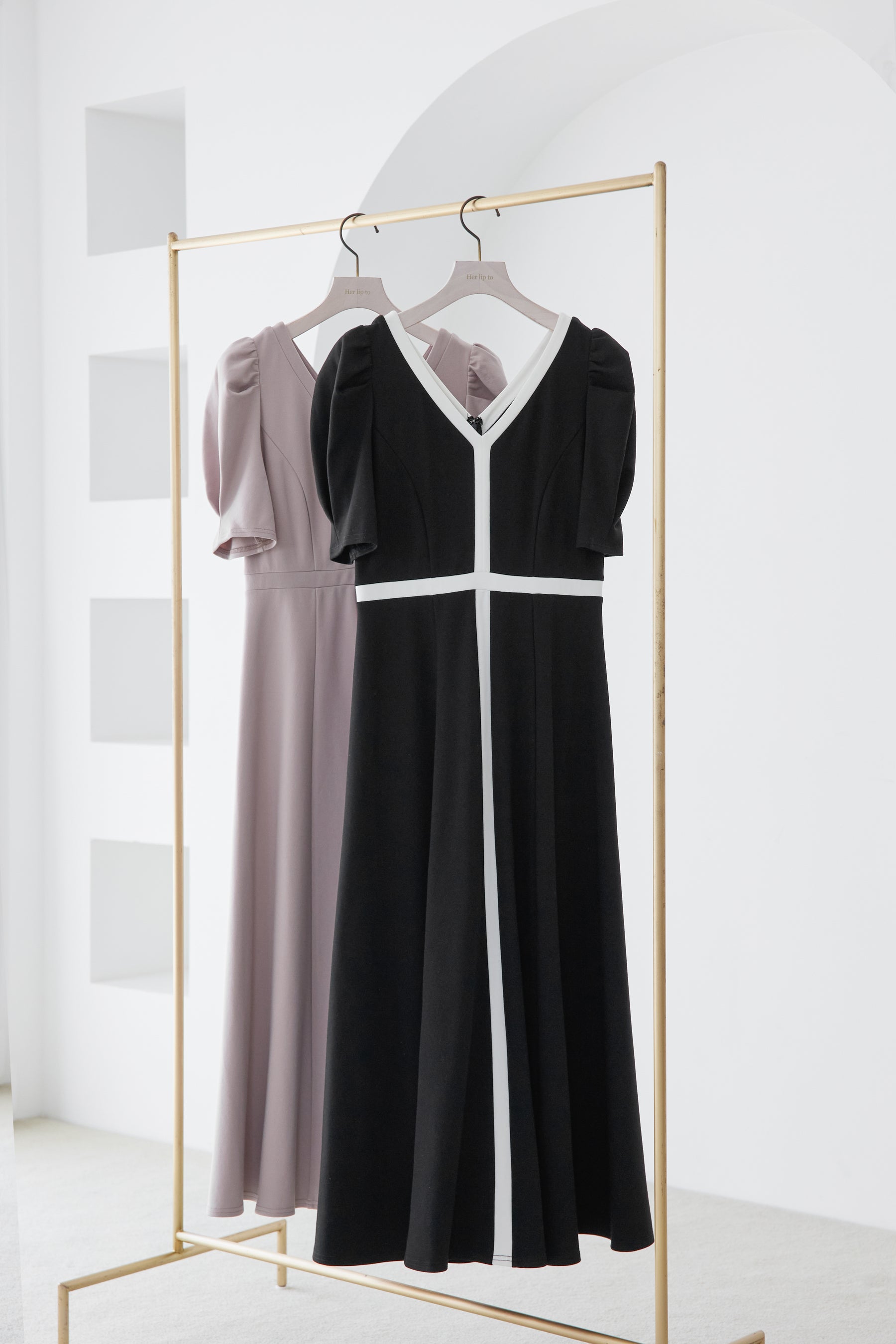 [New Color] Puff Sleeve Jersey Dress