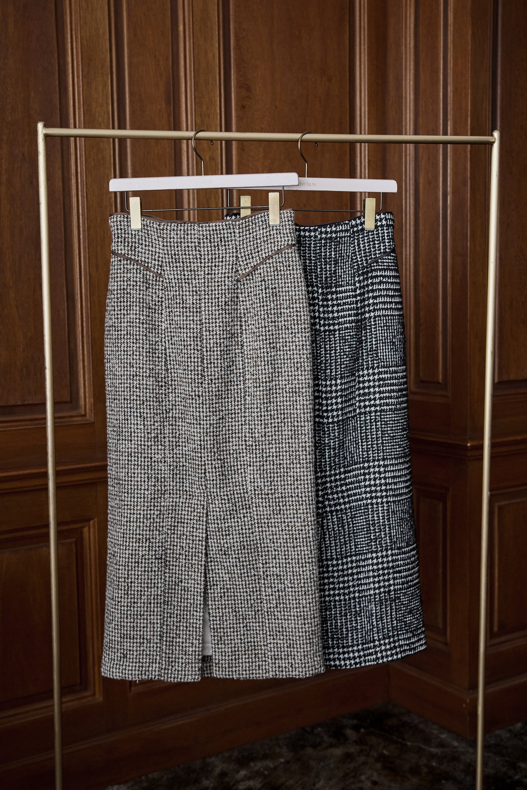 Hemingway Check Tweed Long Skirt