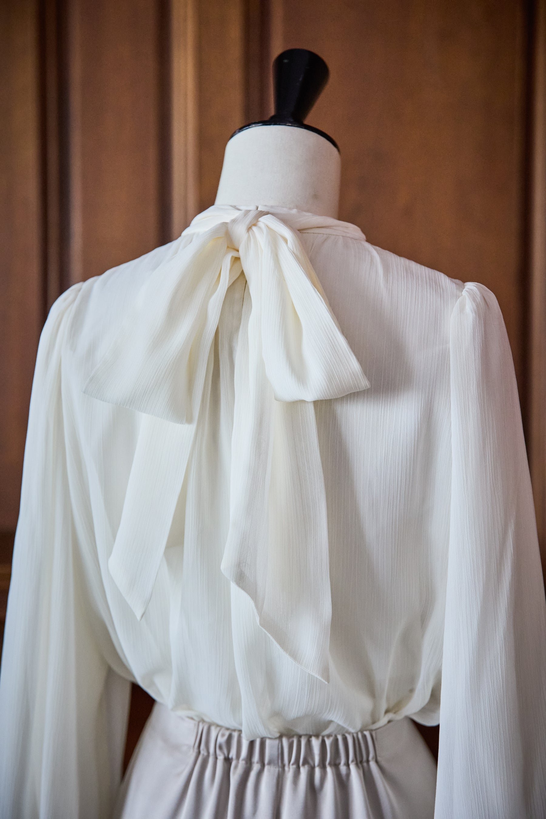 Two-Way Bow-Tie Chiffon Blouse