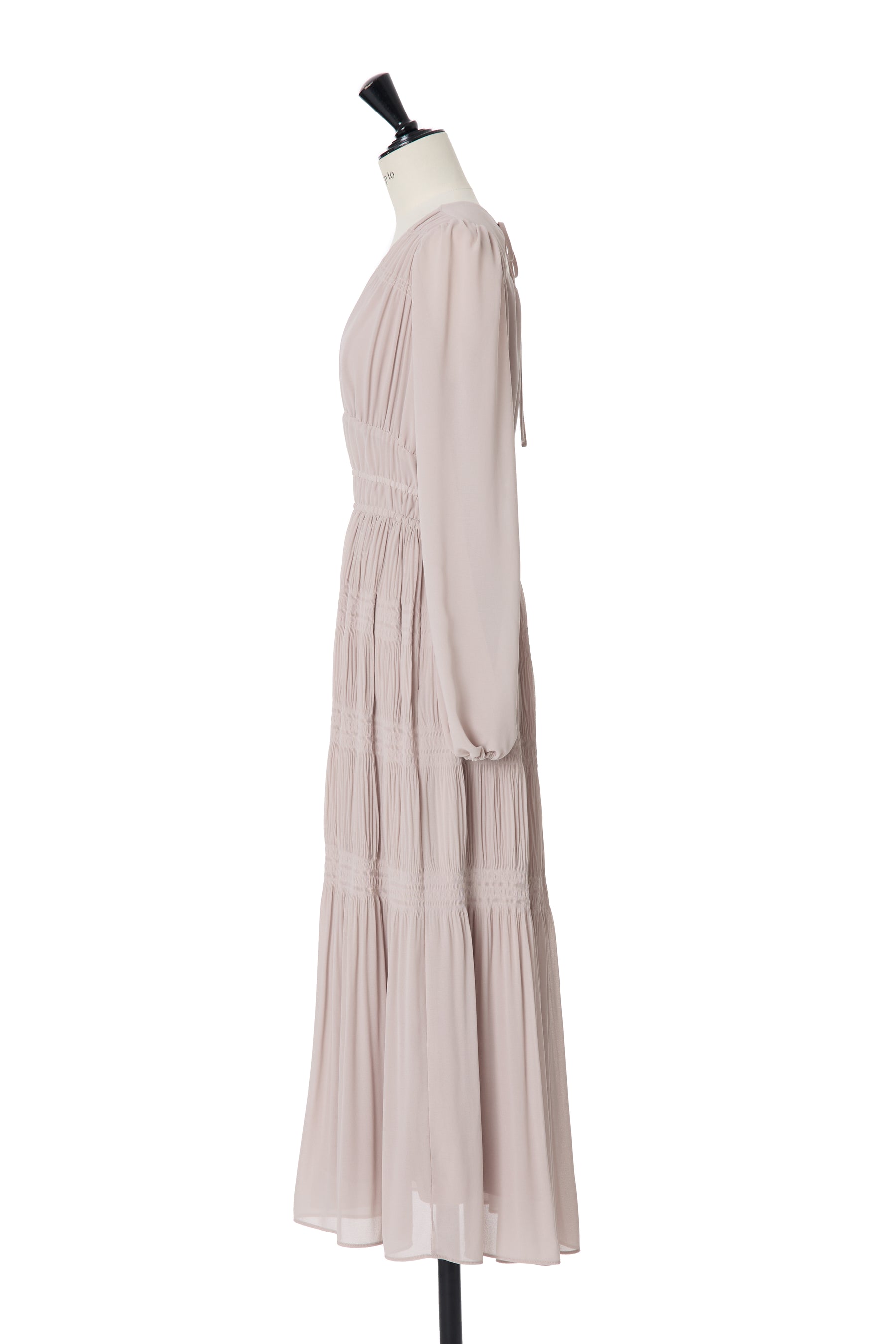 Majolica Pleated Chiffon Long Dress