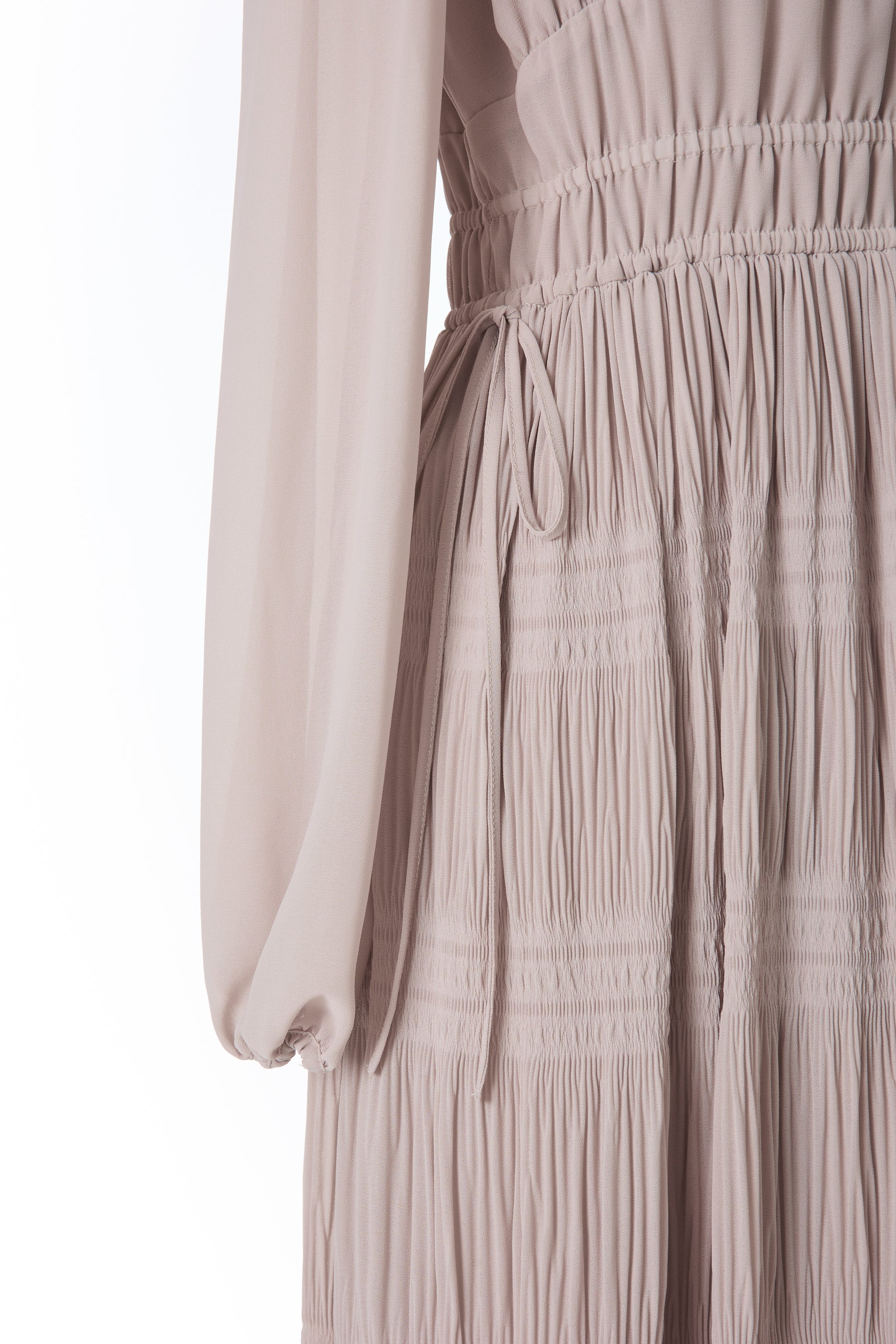 Majolica Pleated Chiffon Long Dress