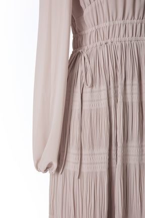 Majolica Pleated Chiffon Long Dress