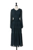 Majolica Pleated Chiffon Long Dress